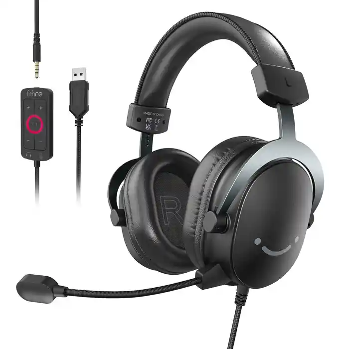 Fifine Ampligame H9 PC Gaming Headset, USB Headset with 7.1...